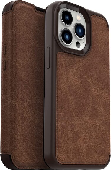 OtterBox iPhone 13 Pro (ONLY) Strada Series Case - Espresso, Card Holder, Genuine Leather, Pocket-Friendly, Folio case