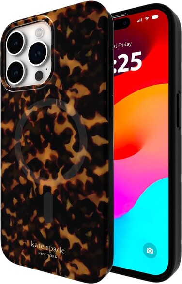 kate spade new york iPhone 15 Pro Max Case, Compatible with MagSafe - Tortoiseshell