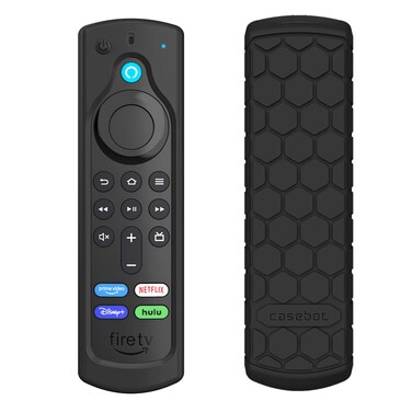 CaseBot Remote Case for Fire TV Stick HD/4K/Fire TV Stick 4K Max (1st Gen)/Fire TV Stick (3rd Gen)/Fire TV Stick Lite - Anti-Slip Silicone Cover for Alexa Voice Remote (2nd Gen &amp; 3rd Gen), Black