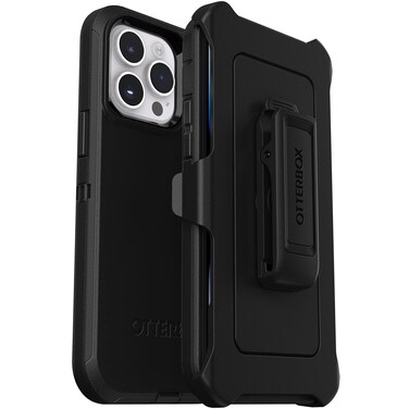 OtterBox iPhone 14 Pro Max (ONLY) Defender Series Case - BLACK , rugged &amp; durable, with port protection, includes holster clip kickstand