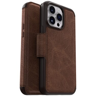 OtterBox iPhone 14 Pro Max (ONLY) Strada Series Case - Espresso (Brown), Card Holder, Genuine Leather, Pocket-Friendly, Folio case