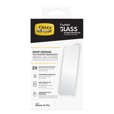 OtterBox TRUSTED GLASS Screen Protector for iPhone 14 Pro (ONLY), Flawless Touch Response, Fingerprint Resistant, Precision Fit, Vibrant Clarity