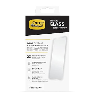 OtterBox TRUSTED GLASS Screen Protector for iPhone 14 Pro Max (ONLY), Flawless Touch Response, Fingerprint Resistant, Precision Fit, Vibrant Clarity