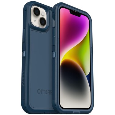 OtterBox iPhone 14 Plus Defender Series XT Case - Open Ocean (Blue), screenless, Rugged, Snaps to MagSafe, Lanyard Attachment