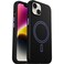 OtterBox iPhone 14 Colorful Grip Case - Enchantment (Black/Purple), Snaps to MagSafe, Ultra-Sleek, Raised Edges Protect Camera &amp; Screen