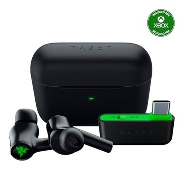 Razer Hammerhead HyperSpeed Wireless Multi-Platform Gaming Earbuds for Xbox Series X S, Xbox One, PC, Mobile: ANC - Noise Cancelling Mic - Bluetooth 5.2 - RGB Chroma - 30 Hr Battery