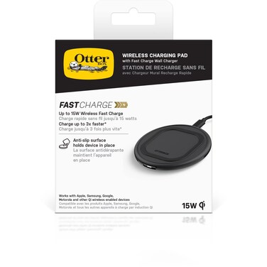 OtterBox Premium Wireless Fast Charing Pad, 15W - Black