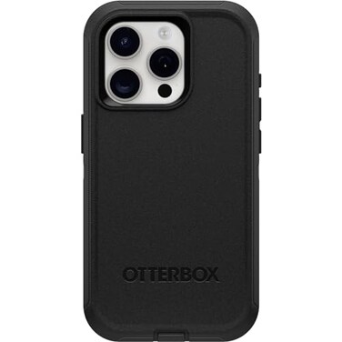 OtterBox iPhone 15 Pro (Only) Defender Series Case - Black, screenless, Rugged &amp; Durable, with Port Protection, Includes Holster Clip Kickstand (Ships in polybag, Ideal for Business customers)