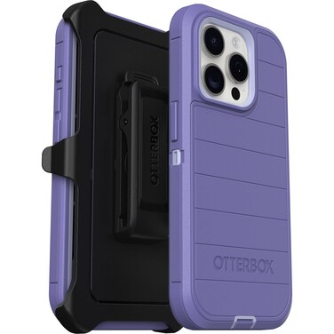 OtterBox iPhone 15 Pro (Only) Defender Series Pro Case - Mountain Majesty (Purple), screenless, Rugged &amp; Durable, with Port Protection, Includes Holster Clip Kickstand