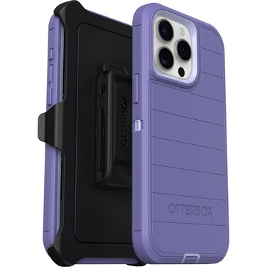Otterbox iPhone 15 Pro MAX (Only) Defender Series Pro Case - Mountain Majesty (Purple), Screenless, Rugged &amp; Durable, with Port Protection, Includes Holster Clip Kickstand