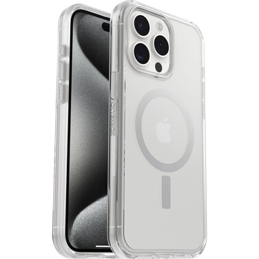 OtterBox iPhone 15 Pro MAX (Only) Symmetry Series Clear Case - (Clear), Snaps to MagSafe, Ultra-sleek, Raised Edges Protect Camera &amp; Screen (Ships in Polybag, Ideal for Business Customers)
