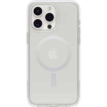 OtterBox iPhone 15 Pro MAX (Only) Symmetry Series Clear Case (Clear), Snaps to MagSafe, Ultra-Sleek, Raised Edges Protect Camera &amp; Screen