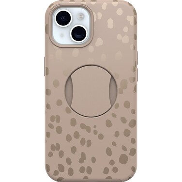 OtterBox iPhone 15, iPhone 14, and iPhone 13 OtterGrip Symmetry Series Case - ON The SPOT (Brown), Built-in Grip, Sleek Case, Snaps to MagSafe, Raised Edges Protect Camera &amp; Screen