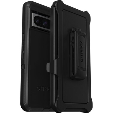OtterBox Google Pixel 8 Pro Defender Series Case - Black, Rugged &amp; Durable, with Port Protection, Includes Holster Clip Kickstand