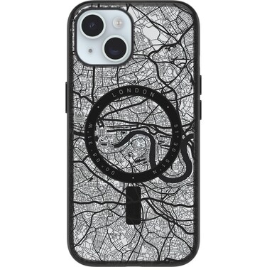OtterBox Clear case with Colorful Grip Edge case for iPhone 15 - London (Black)