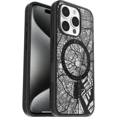OtterBox Clear case with Colorful Grip Edge case for iPhone 15 Pro - Tokyo (Black)