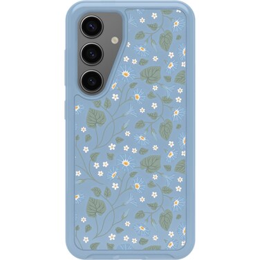 OtterBox Samsung Galaxy S24 Symmetry Series Clear Case - Dawn Floral (Blue), Ultra-Sleek, Wireless Charging Compatible, Raised Edges Protect Camera &amp; Screen