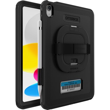 OtterBox DEFENDER FOR BUSINESS W/ KICKSTAND/HANDSTRAP for iPad 10th Gen (ONLY) V2 - BLACK, rugged &amp; durable, screenless, port protection, includes shield-stand (Non-Retail Packaging)