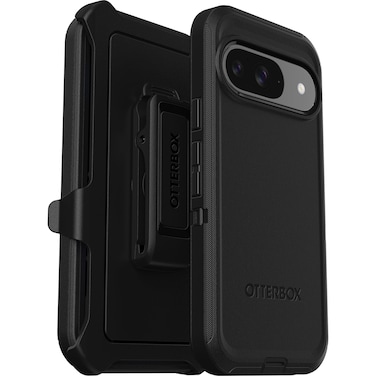 OtterBox Google Pixel 9 &amp; 9 Pro Defender Series Case - Black, Rugged &amp; Durable, with Port Protection, Includes Holster Clip Kickstand