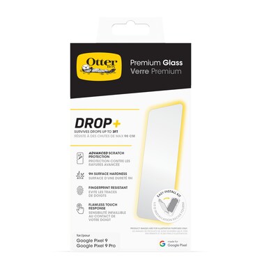OtterBox Google Pixel 9 &amp; 9 Pro Protector Premium Glass, Scratch Protection, Flawless Touch Response, Easy Installation