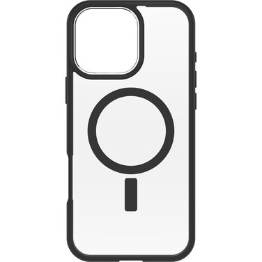 Otterbox React MagSafe iPhone 16 Pro Max Case, Black Crystal - Clear/Black US Military MIL Standard