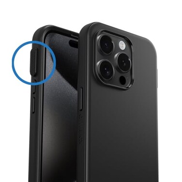 OtterBox iPhone 15 Pro Symmetry Series with Enhanced Action Button (Ships in Polybag, Ideal for Business Customers) Black