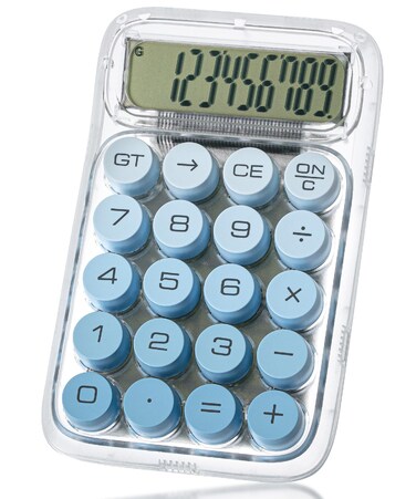 Mr. Pen- Mechanical Switch Calculator, 10 Digits, Blue Calculator, Transparent Body, Large LCD Display, Big Buttons Mechanical Calculator Desktop Calculator, Cute Calculator, Aesthetic Calculator
