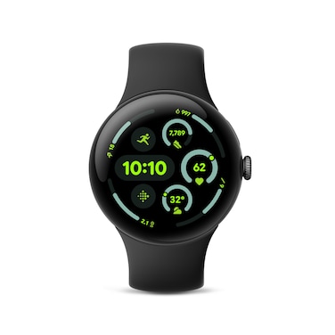 Google Pixel Watch 3 (45mm) Latest Model - Android Smartwatch, Heart Rate Tracking, Fitbit Advanced Running, Fitness Insights, 24-Hour Battery - Matte Black Aluminum Case - Obsidian Band - Wi-Fi