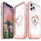 VENA vLove Glitter Clear Case Compatible with Apple iPhone 11 Pro (5.8"-inch 2019), Heart Shape (CornerGuard Protection) Dual Layer Slim Hybrid Clear Bumper Case Cover - Rose Gold