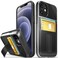 VENA Legacy Card Holder Case Compatible with Apple iPhone 12 Mini (5.4"-inch), (CornerGuard Protection) Slim Profile Leather Credit Card Slot Case Cover with Kickstand - Black