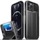 VENA vCommute Wallet Case Compatible with Apple iPhone 12 Pro Max (6.7"-inch), (Military Grade Drop Protection) Flip Leather Cover Card Slot Holder with Kickstand - Space Gray
