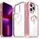 VENA vLove Glitter Clear Case Designed for Apple iPhone 13 Pro (6.1"-inch), Heart Shape Design (Compatible with MagSafe) Dual Layer Slim Hybrid Clear Bumper Case Cover - Pink