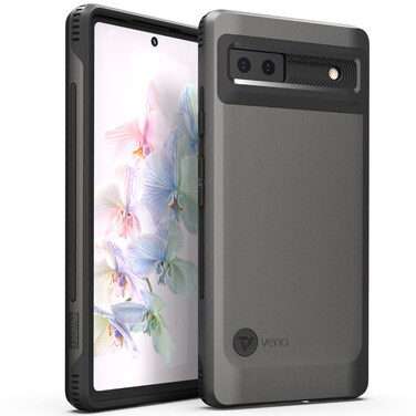 VENA Outcross for Google Pixel 6a 5G Case, Military Grade Drop Protection, Dual Layer Shockproof Protective Phone Case - Graphite Gray/Black