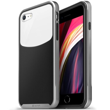 VENA iPhone SE 2020 / iPhone 7 8 Case, Harmony (Hybrid Wave Clear Back, CornerGuard Drop Proof) Slim Fit Case Cover Compatible with Apple iPhone SE2 8 7 (4.7-inch) - Black/Space Gray