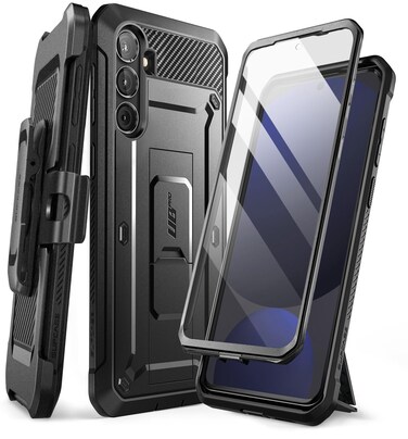 SUPCASE for Samsung Galaxy S24 FE Case with Stand &amp; Belt-Clip, [Unicorn Beetle Pro] [Built-in Screen Protector] [Military-Grade Protection] Heavy Duty Rugged Phone Case for Galaxy S24 FE, Black