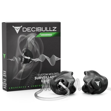 Decibullz Custom Moulded Security Two-Way Radio Surveillance Earpiece Set, Thermo-Fit Designed for Clear Acoustic Tube Radios   Model: +Awareness