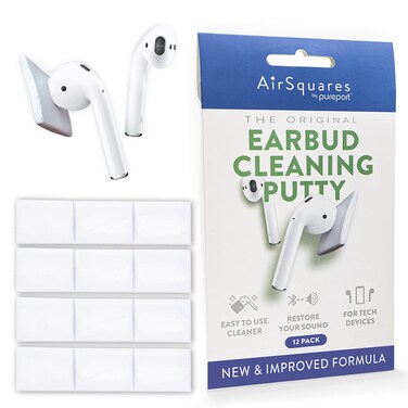 AirSquares Earbud Cleaning Putty - The Original - AirPod Cleaner Kit   Remove Wax, Dirt &amp; Gunk from The Speaker Grille &amp; Other Surfaces of AirPods, Earbuds &amp; Tech Devices   (12-Pack)