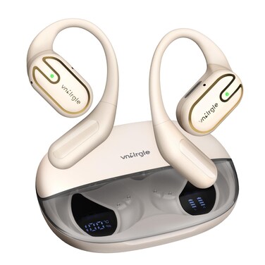 Open Ear Headphones Earbuds wireless - 5.4 Bluetooth Ear Buds with LED Digital Display IPX7 Waterproof, Wireless Headphones Touch Control Air Conduction Stereo Sound with 18.2mm Drivers 80H Playtime