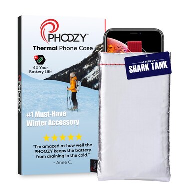 PHOOZY Thermal Phone Case for Cold Weather   Insulated Phone Pouch Extends Battery Life 3X   Snow-Proof &amp; Water-Resistant   Snowboard &amp; Skiing Accessories   Seen on Shark Tank (Apollo Silver - Large)