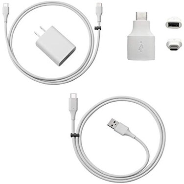 Google Official Pixel Charger for Pixel 3 and all Pixel Phones, Android Charger Cable Bundle with Fast Charging Google 18w Wall Charger - Charges any USB-C Phone (4 Items)