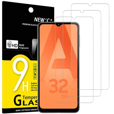NEW'C 3 Pack Designed for Samsung Galaxy A32 5G Screen Protector Tempered Glass, Case Friendly Anti Scratch Bubble Free Ultra Resistant