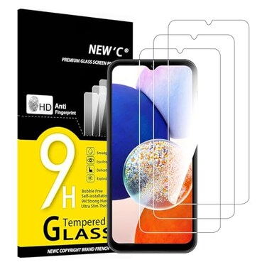 NEW'C 3 Pack Designed for Samsung Galaxy A14 5G/4G, M14 5G Screen Protector Tempered Glass, Anti Scratch, Bubble Free, Ultra Resista Transparent