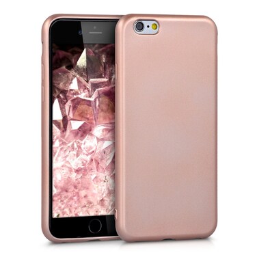 kwmobile Case Compatible with Apple iPhone 6 / 6S Case - Soft Slim Metallic TPU Silicone Cover - Metallic Rose Gold