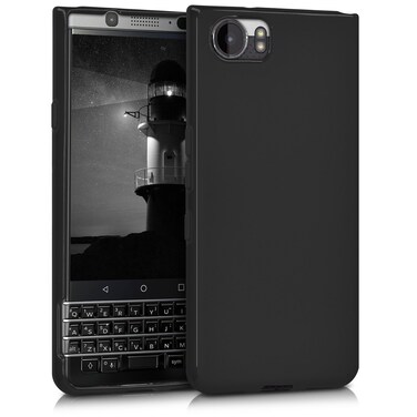 kwmobile Case Compatible with BlackBerry KEYone (Key1) Case - Soft Slim Protective TPU Silicone Cover - Black Matte