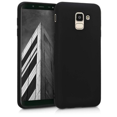 kwmobile Case Compatible with Samsung Galaxy J6 Case - Soft Slim Protective TPU Silicone Cover - Black Matte