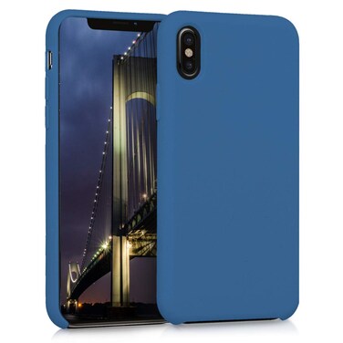 kwmobile Case Compatible with Apple iPhone X Case - TPU Silicone Phone Cover with Soft Finish - Navy Blue
