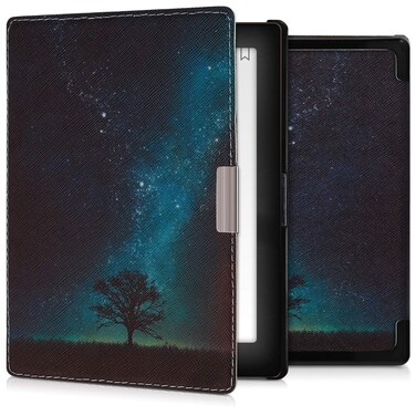 kwmobile Case Compatible with Kobo Aura Edition 1 Case - eReader Cover - Cosmic Nature Blue/Grey/Black