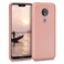 kwmobile Case Compatible with Motorola Moto G7 Power Case - Soft Slim Metallic TPU Silicone Cover - Metallic Rose Gold