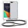 kwmobile Crossbody Case Compatible with Apple iPhone 7 Plus/iPhone 8 Plus Case - Clear TPU Phone Cover w/Lanyard Cord Strap - Black/Transparent