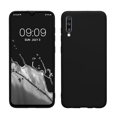 kwmobile Case Compatible with Samsung Galaxy A70 Case - Soft Slim Protective TPU Silicone Cover - Black Matte